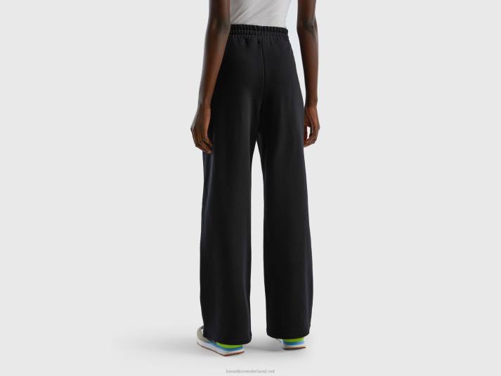 vrouwen Benetton hoog getailleerde joggingbroek zwart 4R62563