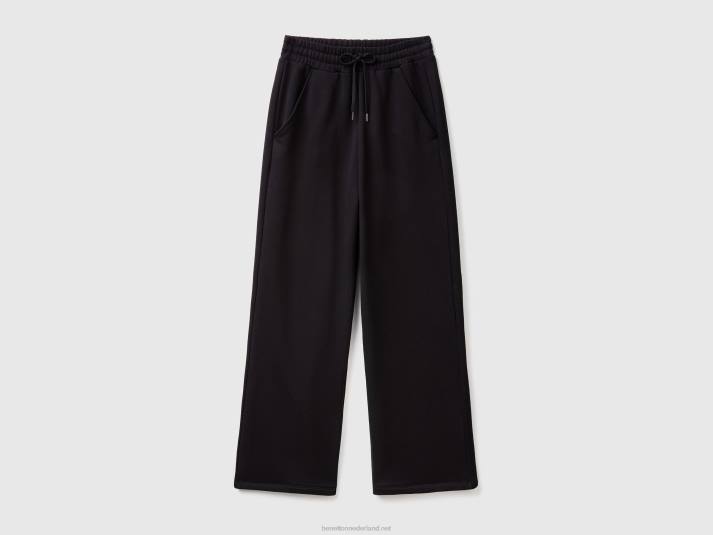 vrouwen Benetton hoog getailleerde joggingbroek zwart 4R62563