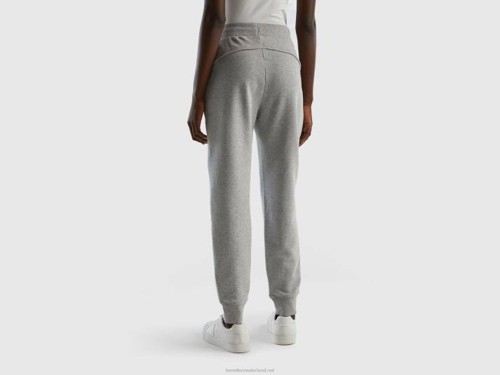 vrouwen Benetton joggingbroek met trekkoord lichtgrijs 4R624110