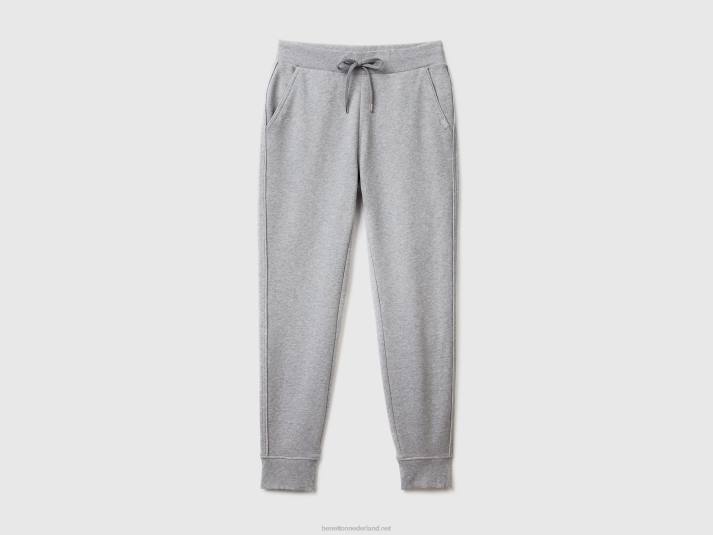 vrouwen Benetton joggingbroek met trekkoord lichtgrijs 4R624110