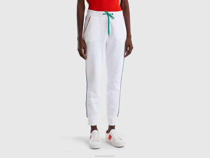 vrouwen Benetton joggingbroek met trekkoord wit 4R62646