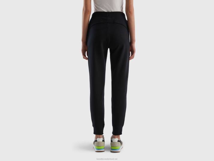 vrouwen Benetton joggingbroek met trekkoord zwart 4R624129