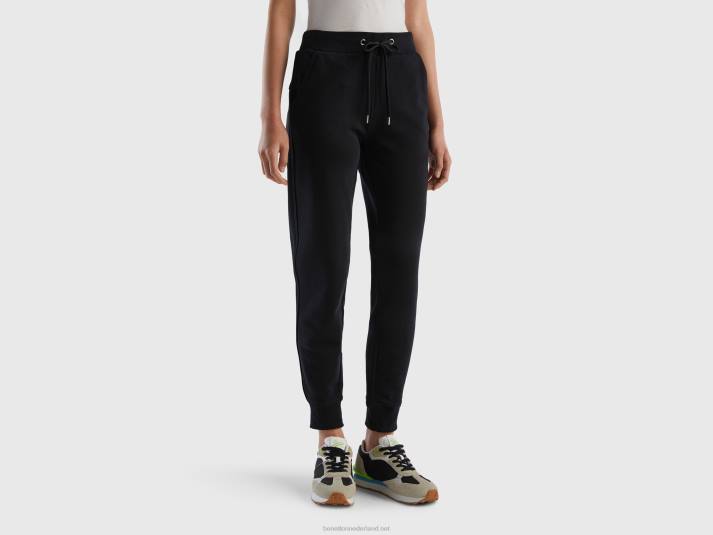 vrouwen Benetton joggingbroek met trekkoord zwart 4R62657