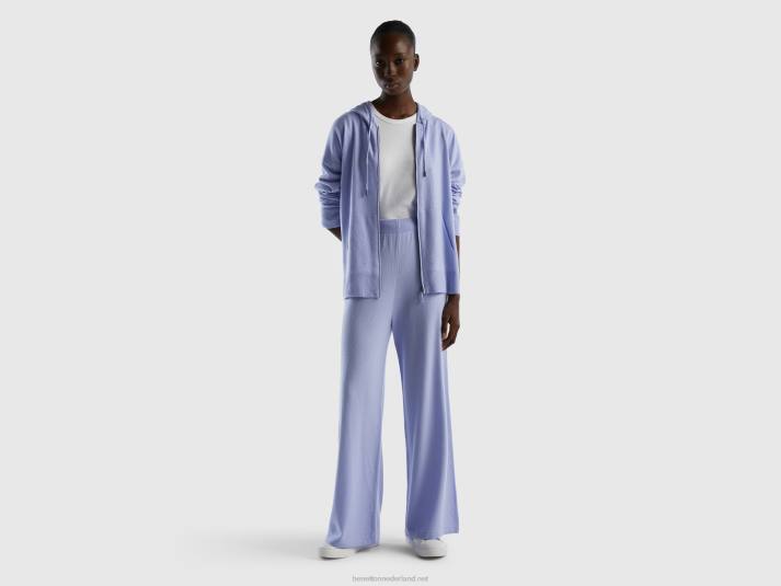 vrouwen Benetton lichtblauwe pantalon van een mix van wol en kasjmier lavendel 4R624074