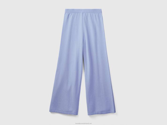 vrouwen Benetton lichtblauwe pantalon van een mix van wol en kasjmier lavendel 4R624074