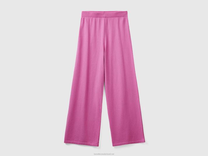 vrouwen Benetton roze pantalon van een mix van wol en kasjmier roze 4R624054