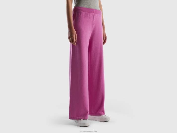 vrouwen Benetton roze pantalon van een mix van wol en kasjmier roze 4R62579