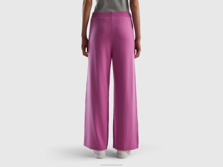 vrouwen Benetton roze pantalon van een mix van wol en kasjmier roze 4R62579