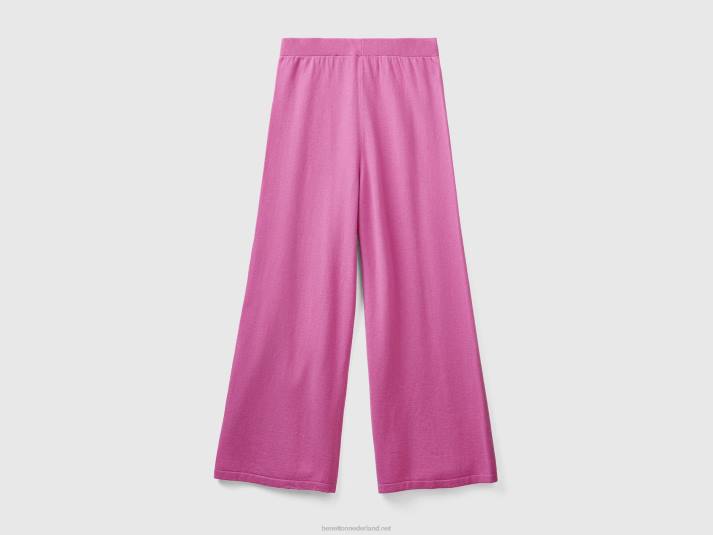 vrouwen Benetton roze pantalon van een mix van wol en kasjmier roze 4R62579