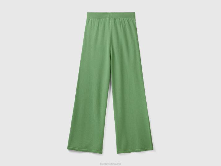 vrouwen Benetton saliegroene broek van een mix van wol en kasjmier groente 4R624068