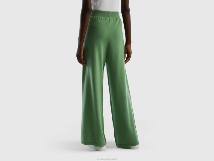 vrouwen Benetton saliegroene broek van een mix van wol en kasjmier groente 4R62600