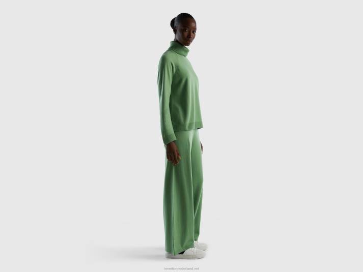 vrouwen Benetton saliegroene broek van een mix van wol en kasjmier groente 4R62600