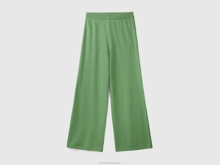 vrouwen Benetton saliegroene broek van een mix van wol en kasjmier groente 4R62600