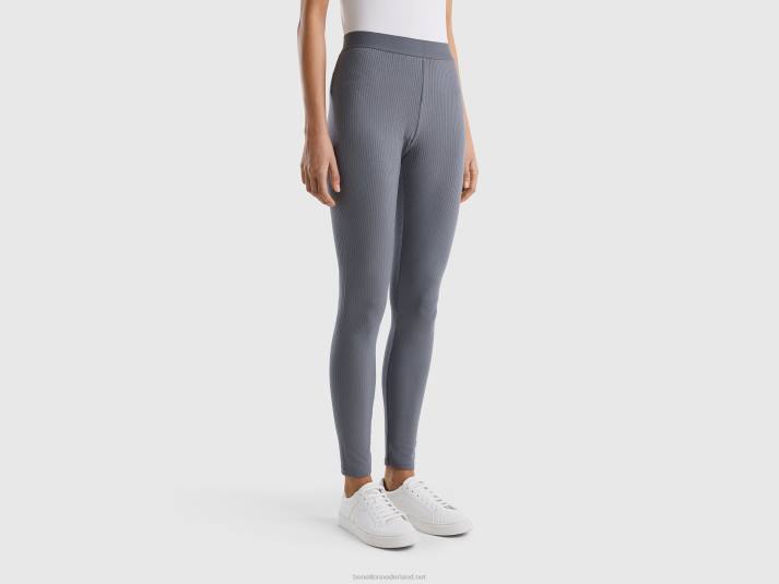 vrouwen Benetton stretch geribbelde legging grijs 4R624185