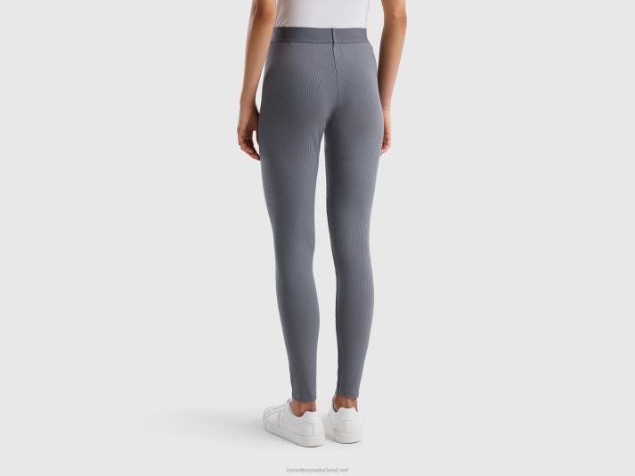 vrouwen Benetton stretch geribbelde legging grijs 4R624185