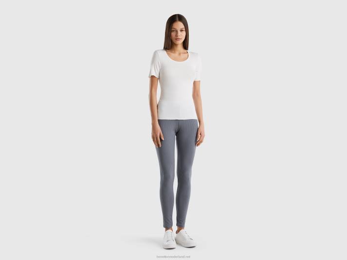 vrouwen Benetton stretch geribbelde legging grijs 4R62899