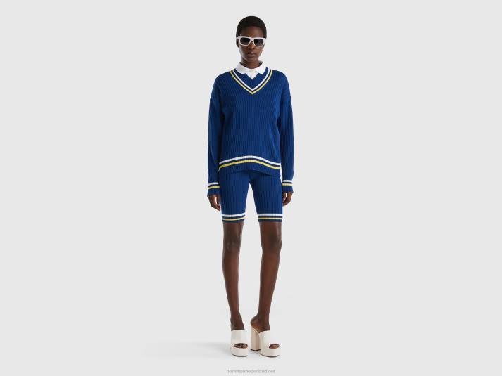vrouwen Benetton blauwe fietsbroek blauw 4R62580