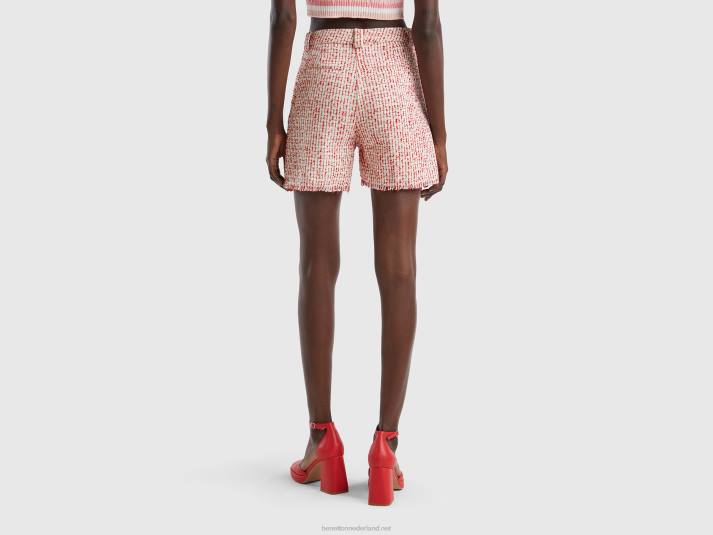 vrouwen Benetton korte broek van tweed roze 4R62568