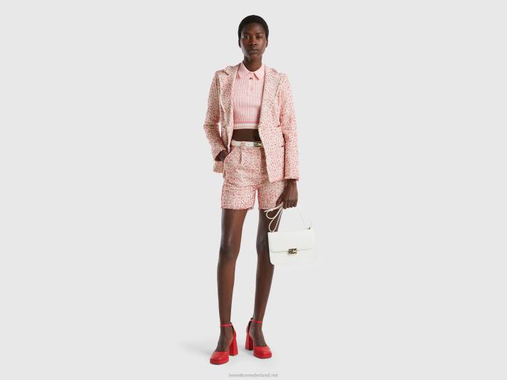 vrouwen Benetton korte broek van tweed roze 4R62568