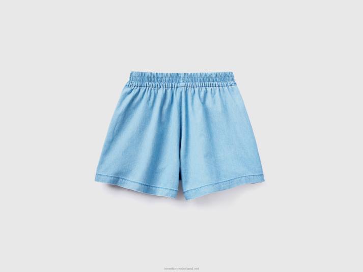 vrouwen Benetton short van chambray lichtblauw 4R62571