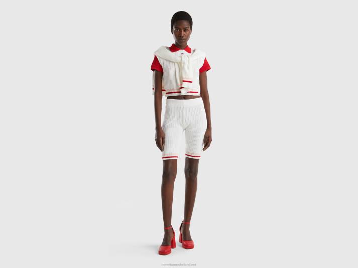vrouwen Benetton witte fietsbroek wit 4R62604
