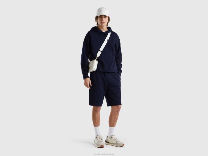vrouwen Benetton 100% katoenen sweatbermuda's donkerblauw 4R624663