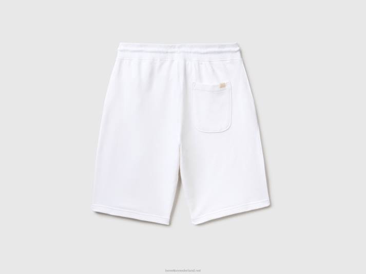 vrouwen Benetton 100% katoenen sweatbermuda's wit 4R621470