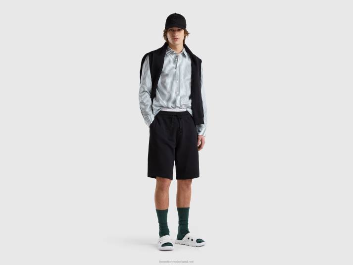 vrouwen Benetton 100% katoenen sweatbermuda's zwart 4R621457