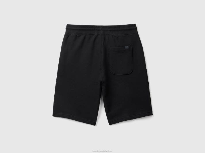 vrouwen Benetton 100% katoenen sweatbermuda's zwart 4R621457