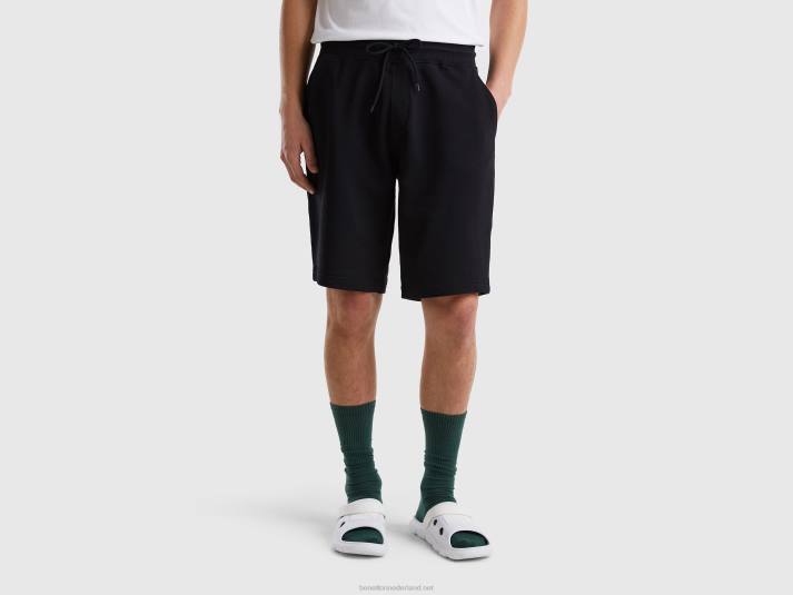vrouwen Benetton 100% katoenen sweatbermuda's zwart 4R624646