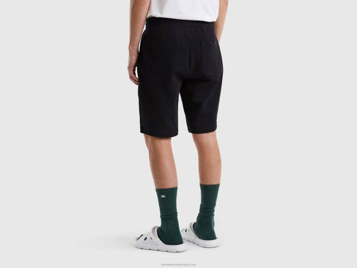 vrouwen Benetton 100% katoenen sweatbermuda's zwart 4R624646