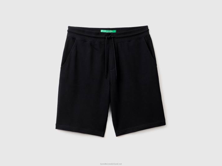 vrouwen Benetton 100% katoenen sweatbermuda's zwart 4R624646