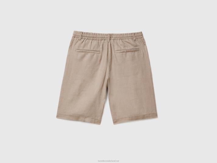 vrouwen Benetton bermuda's van 100% linnen duif grijs 4R621458