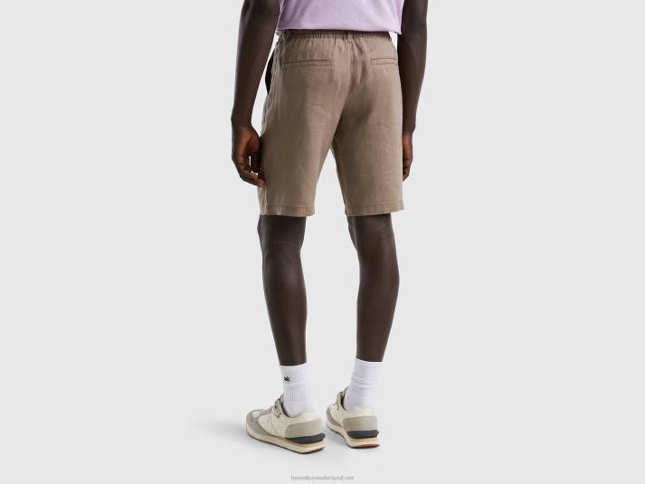 vrouwen Benetton bermuda's van 100% linnen duif grijs 4R624653