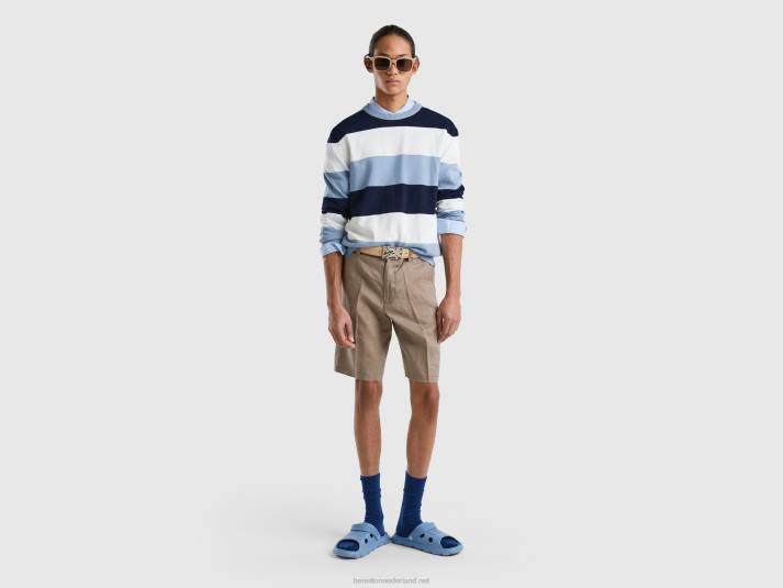 vrouwen Benetton bermuda's van zuiver linnen duif grijs 4R621451