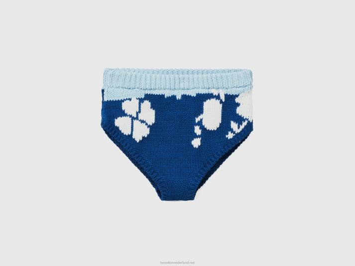 vrouwen Benetton blauwe culotte met bloemeninleg blauw 4R624037