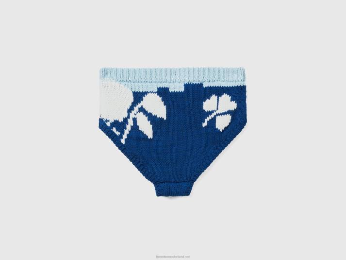 vrouwen Benetton blauwe culotte met bloemeninleg blauw 4R62611