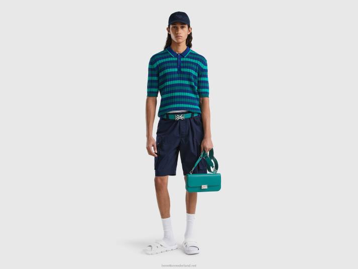 vrouwen Benetton cargobermuda's van zuiver katoen donkerblauw 4R624642