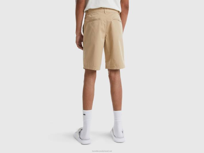 vrouwen Benetton chino bermuda's van stretchkatoen beige 4R624624
