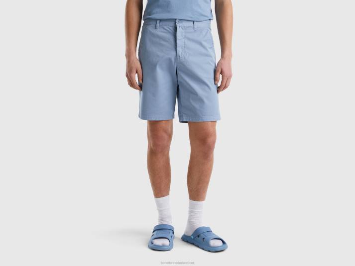 vrouwen Benetton chino bermuda's van stretchkatoen luchtmacht blauw 4R621423