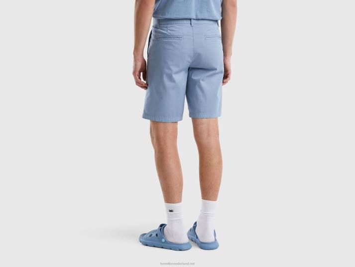 vrouwen Benetton chino bermuda's van stretchkatoen luchtmacht blauw 4R621423