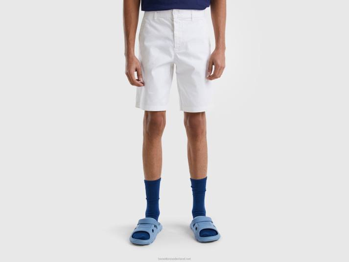 vrouwen Benetton chino bermuda's van stretchkatoen wit 4R624661