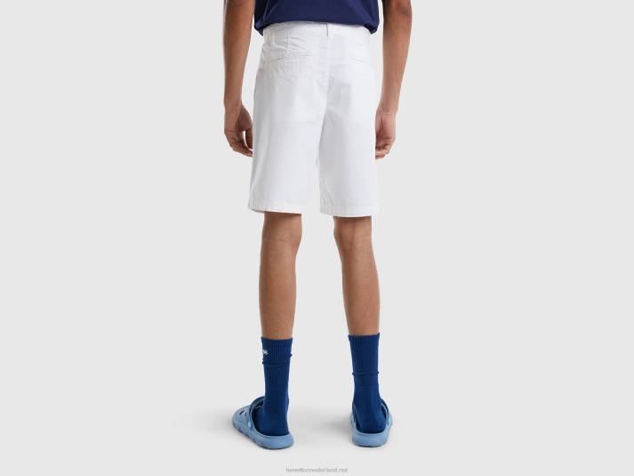 vrouwen Benetton chino bermuda's van stretchkatoen wit 4R624661