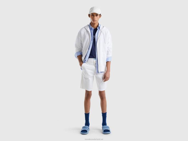 vrouwen Benetton chino bermuda's van stretchkatoen wit 4R624661