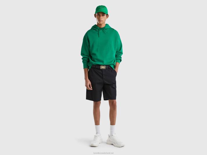 vrouwen Benetton chino bermuda's van stretchkatoen zwart 4R624650