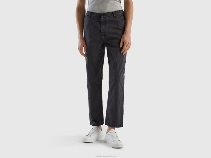vrouwen Benetton chino met verlaagd kruis donkergrijs 4R624626