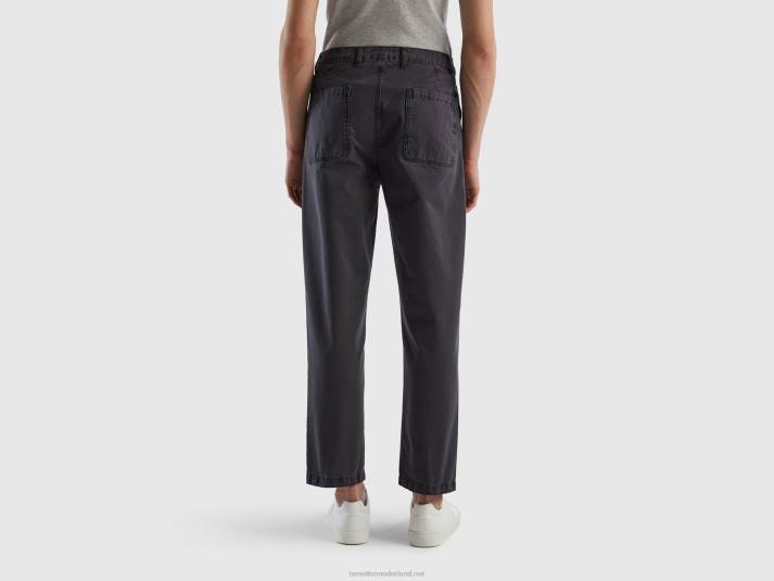 vrouwen Benetton chino met verlaagd kruis donkergrijs 4R624626