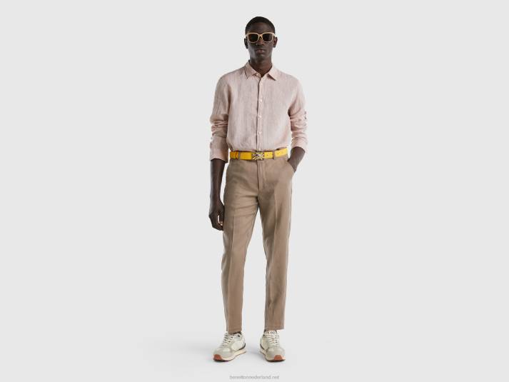 vrouwen Benetton chino van zuiver linnen duif grijs 4R621459