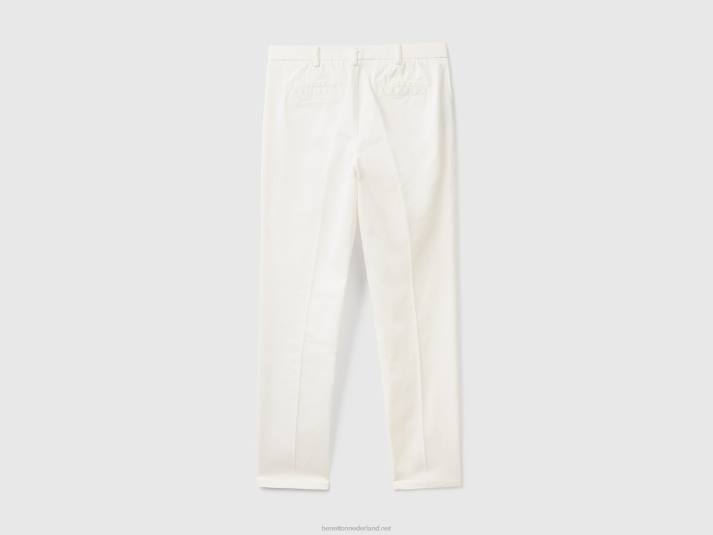 vrouwen Benetton crèmewitte slim fit katoenen chino wit 4R624125