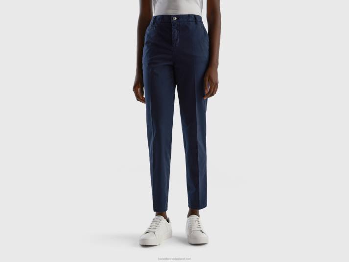 vrouwen Benetton donkerblauwe slim fit katoenen chino donkerblauw 4R624107
